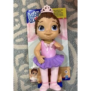 NEW Baby Alive Doll Princess Ballerina Baby Pink 11" Brown‎ Hair Tiara Crown
